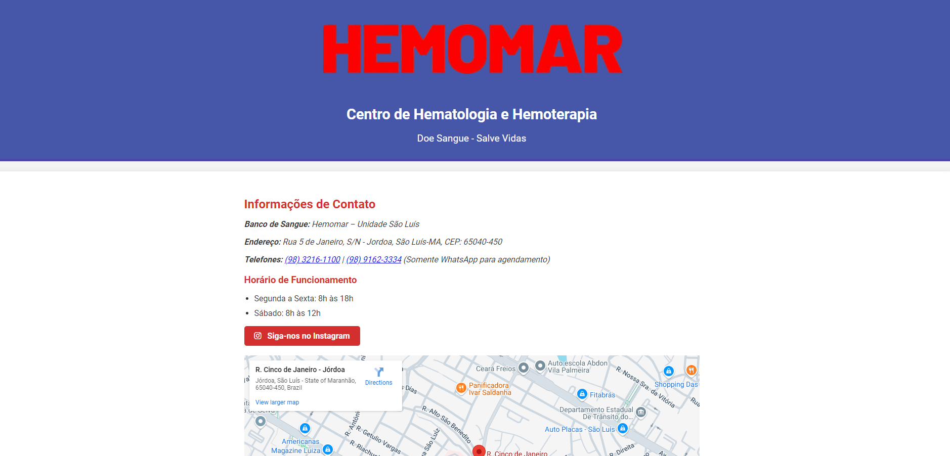 Sitio HEMOMAR